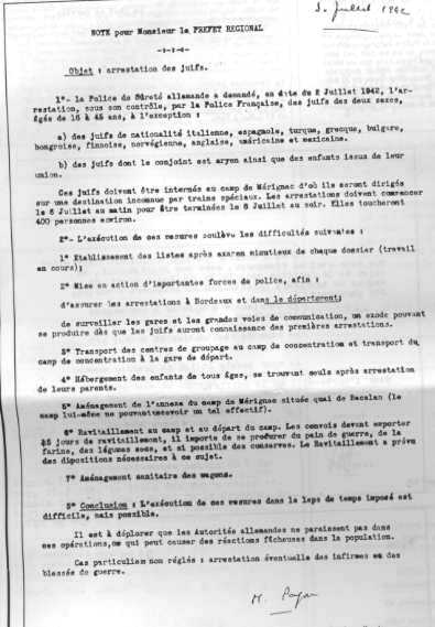 Le plan d'arrestation de Papon
