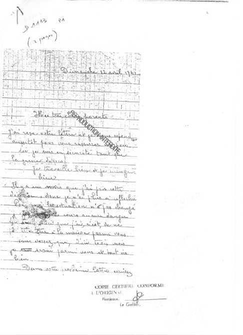 lettre de Benjamin